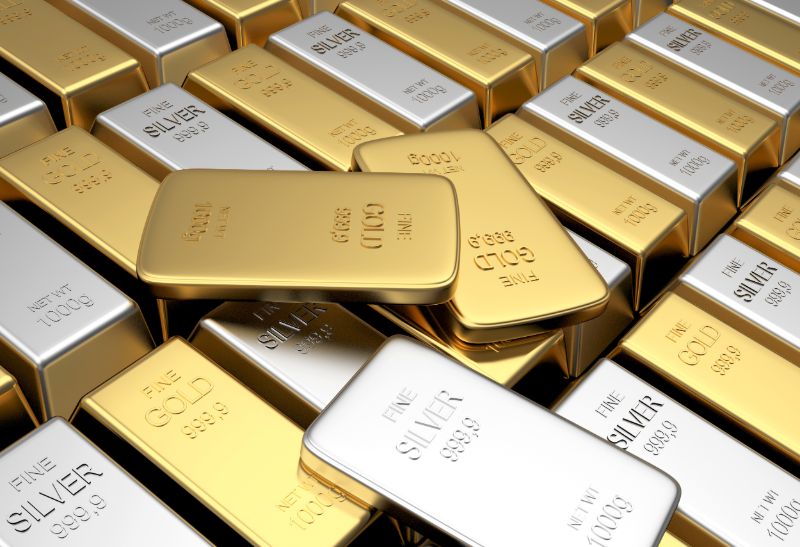 Rows gold silver bars several thin | What to own when the dollar collapses