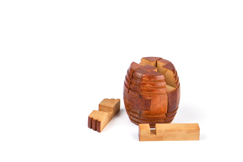 Barrel puzzle is one of the Japanese Kumiki toys-kumiki