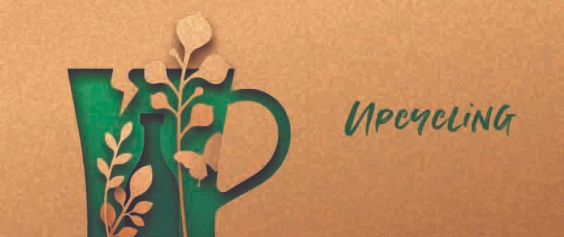 Upcycle papercut banner with plant leaf-Upcycling