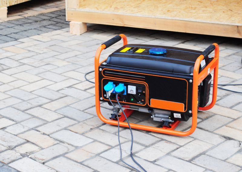Gasoline portable generator on house construction | How to keep warm without power