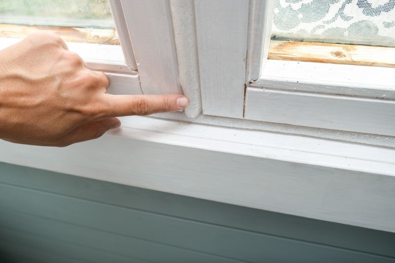 woman-hand-insulating-old-windows-prevent how to prepare for power outage in winter