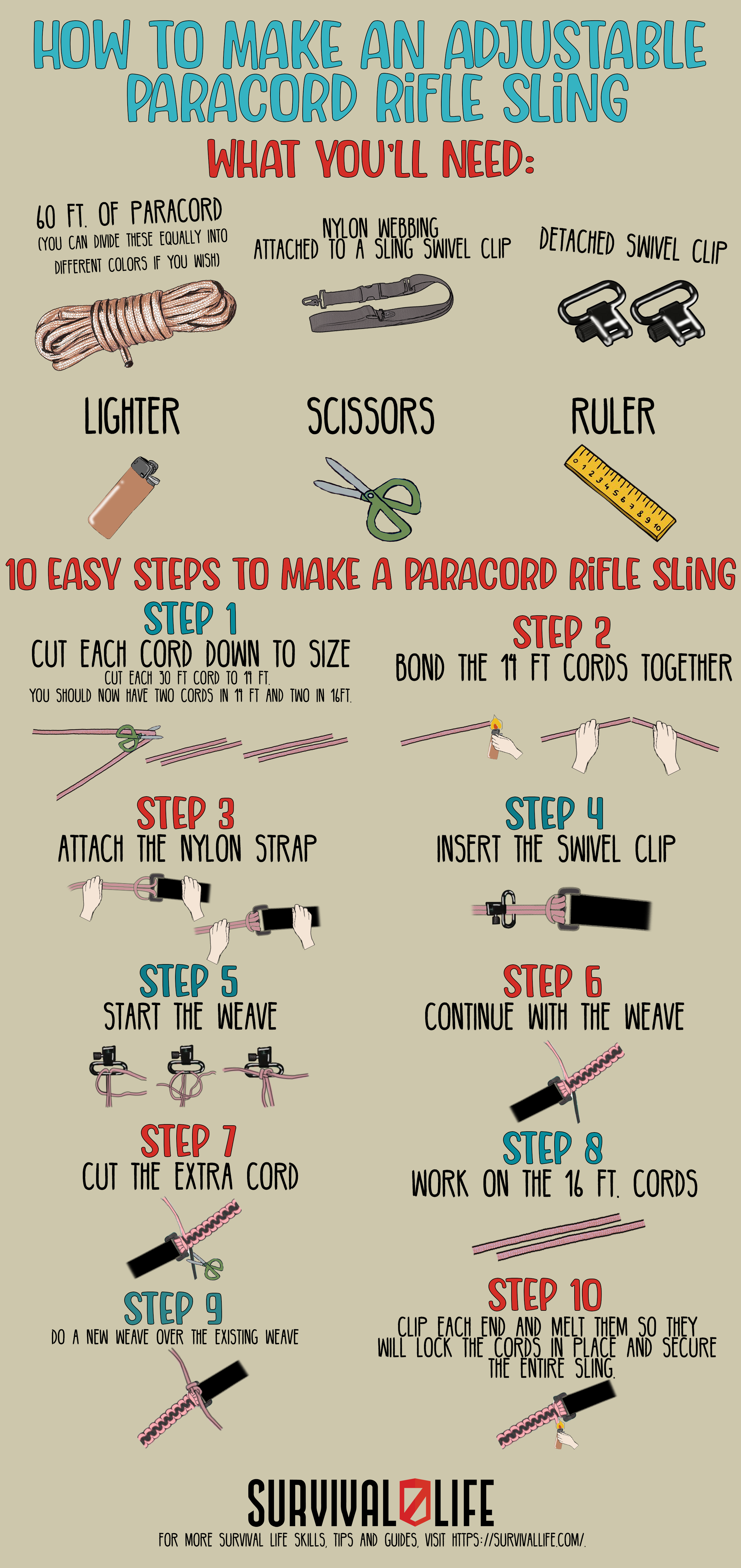 How to Make an Adjustable Paracord Rifle Sling