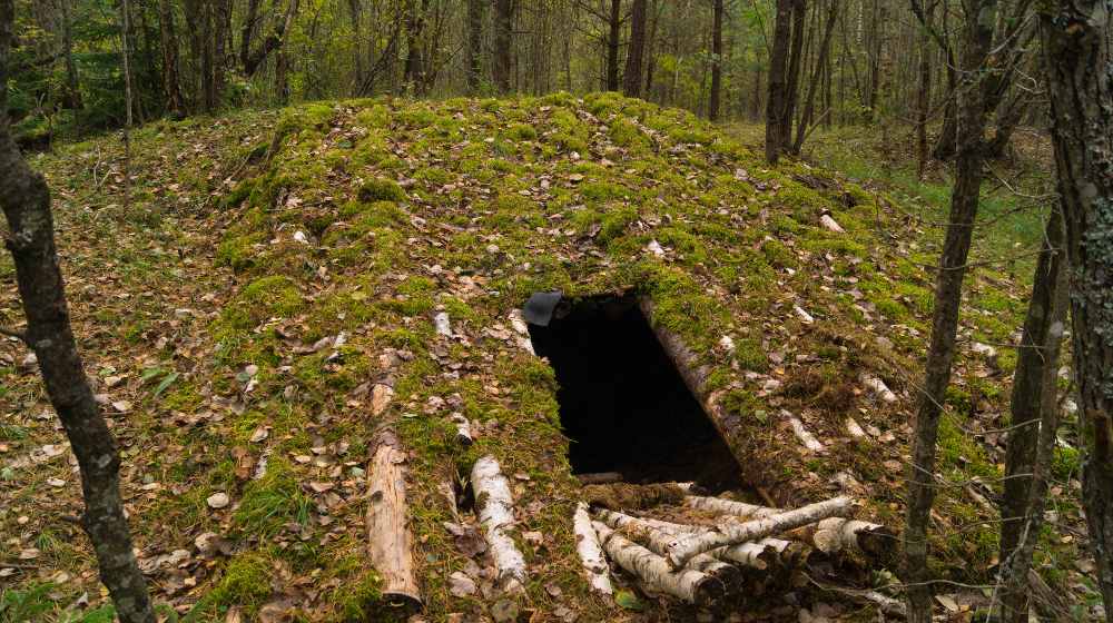 Military Underground Bunker Camouflaged by Logs and Moss | How to Build a Bomb Shelter | Featured