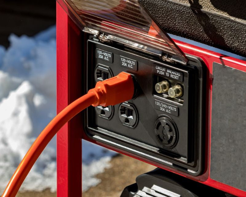 portable emergency power generator cord concept how to prepare for power outage in winter SS 1