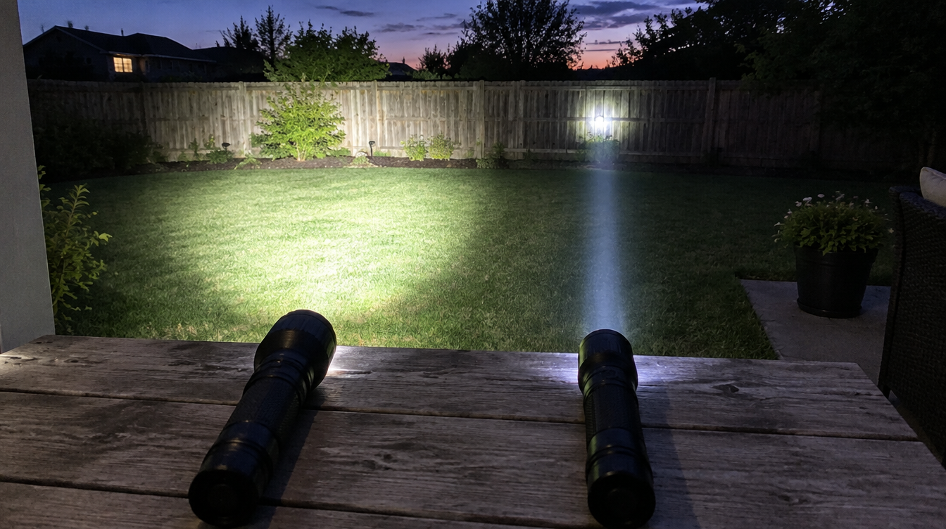 7 Best Tactical Flashlights for 2026, Ranked by Use Case Plain smartphone photo on a backyard pat