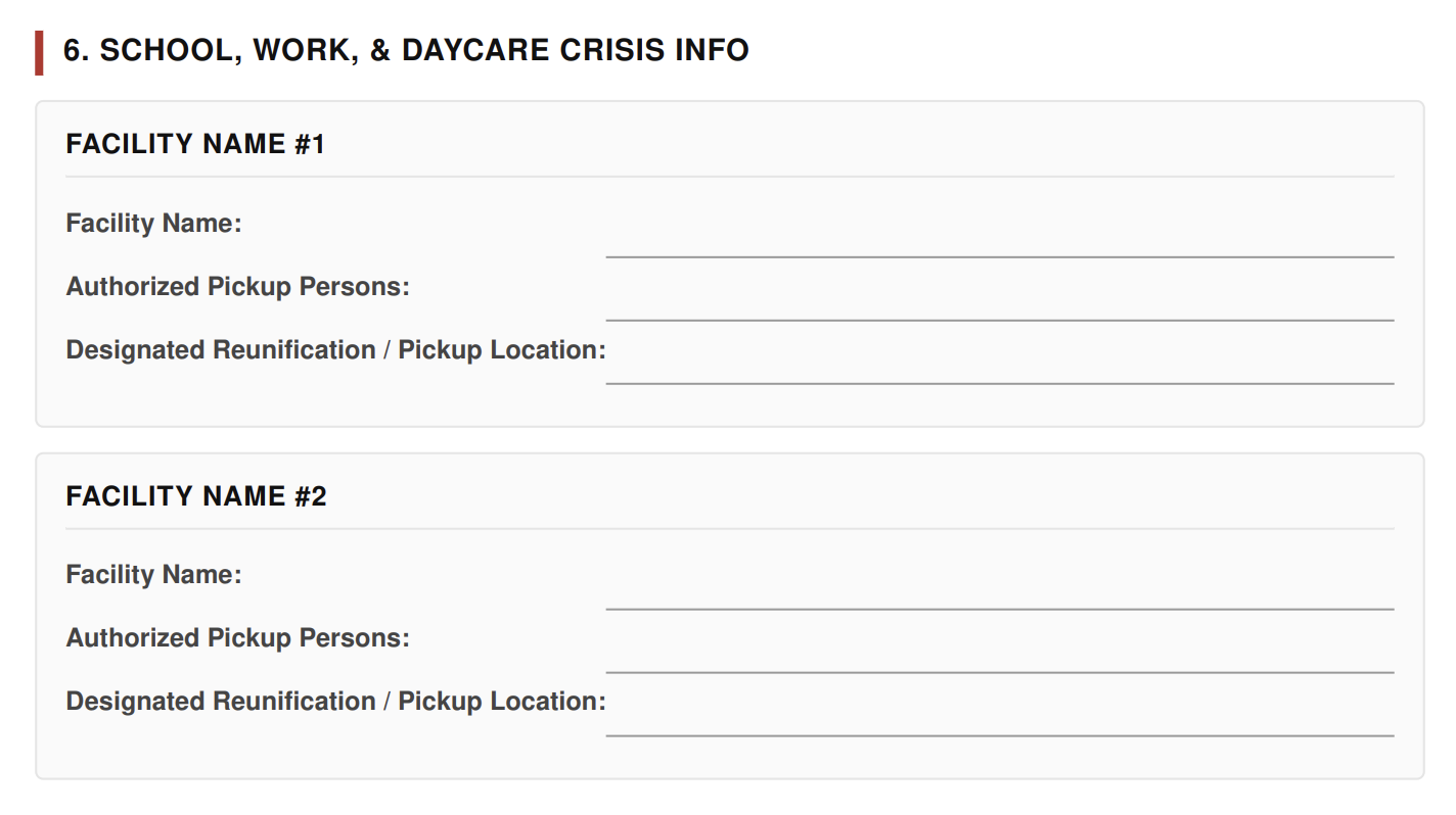 Family Disaster Plan Template Printable Checklist Download 4