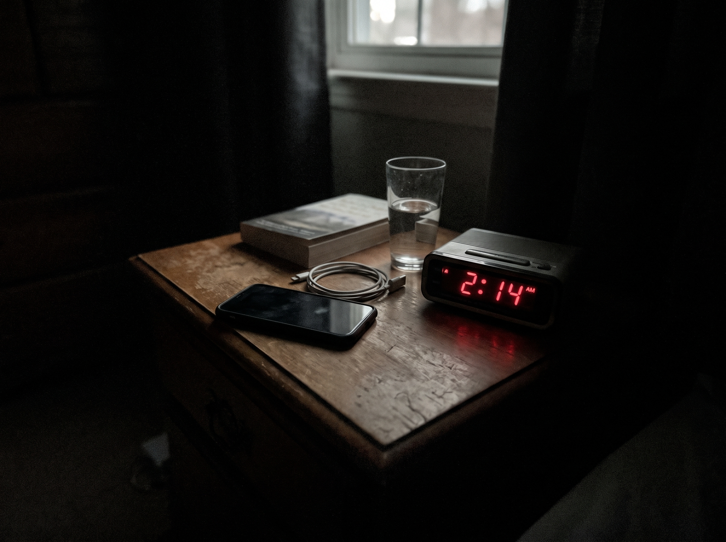 Home Security That Works Without Power or WiFi Muted phone face down on a nightstand at 2am, the alert nobody sees