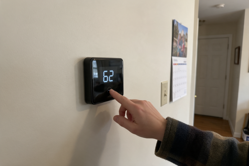 Heating Oil Prices This Winter: How to Protect Your Budget as Bills Jump 21% Wall thermostat set back to 62 degrees