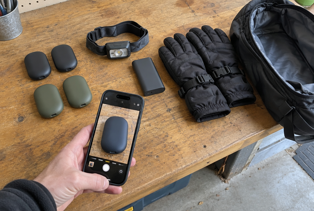 Rechargeable Hand Warmer Recall: Check Your Winter Gear Bag for Fire Risk Rechargeable hand warmers, headlamp and power bank pulled from a winter bag and photographed for a recall check